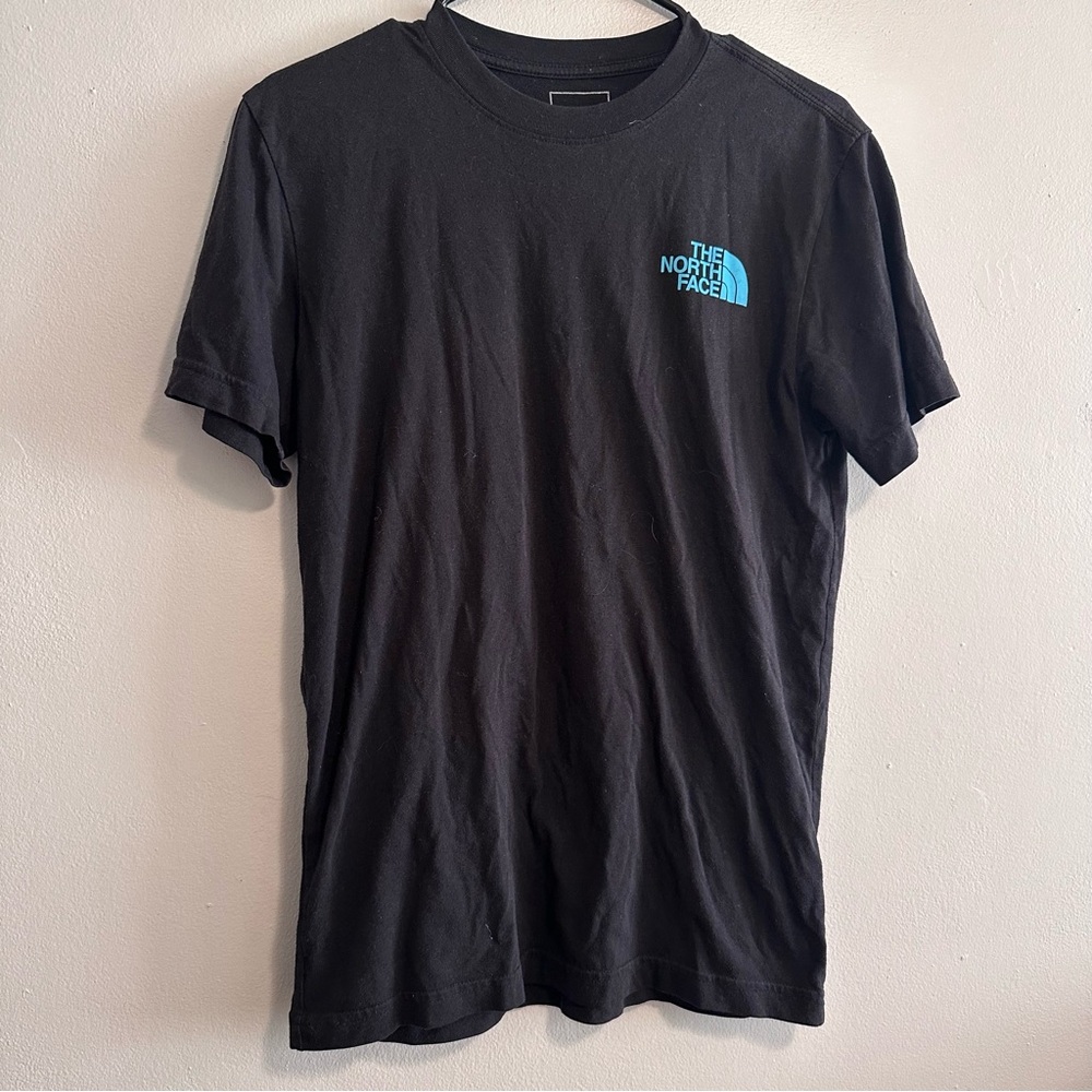 The North Face Men's Black Tee with Blue Logo
